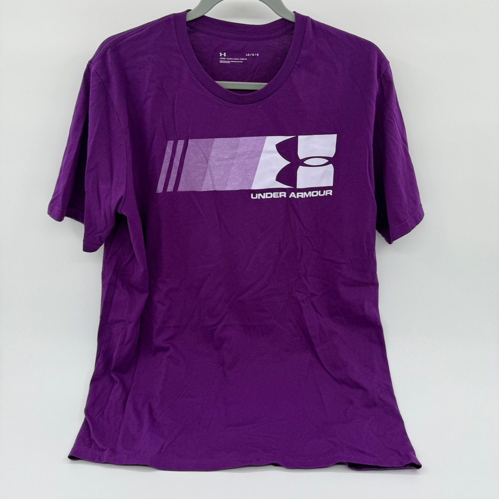 Under Armour Purple Graphic Logo Short Sleeve T-Shirt Womens Large